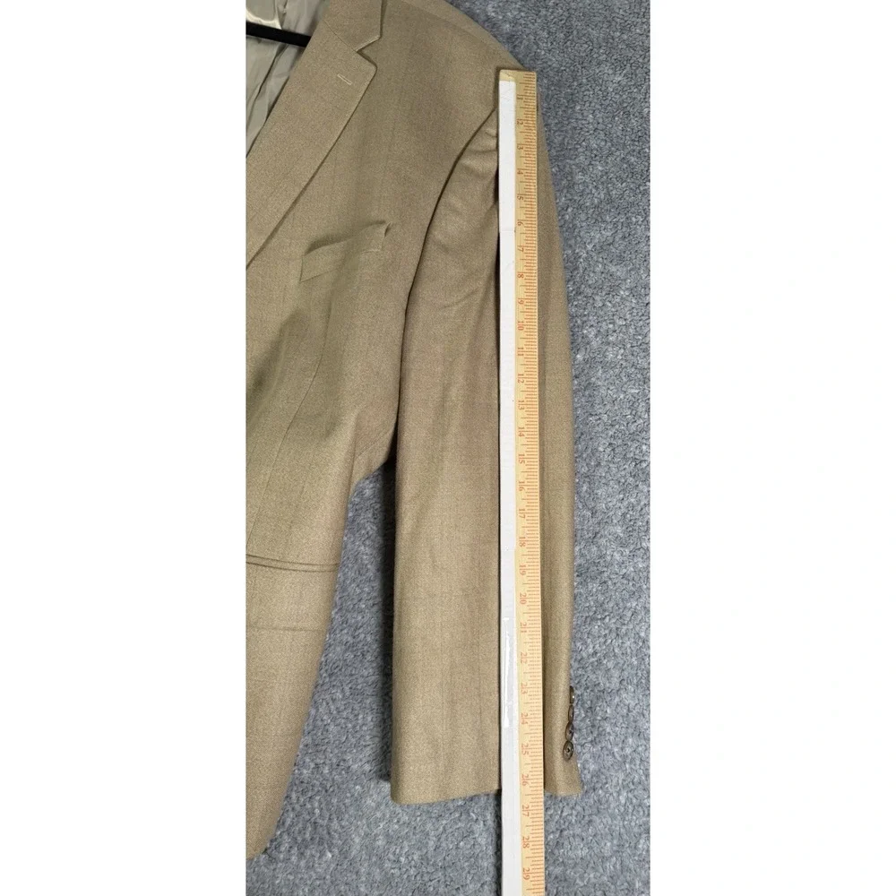 Ralph Ralph Lauren 54R Tan Brown Windowpane Plaid Silk Wool Sport Coat Blazer